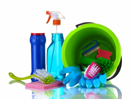 Carpet cleaning service terms and conditions document with cleaning equipment